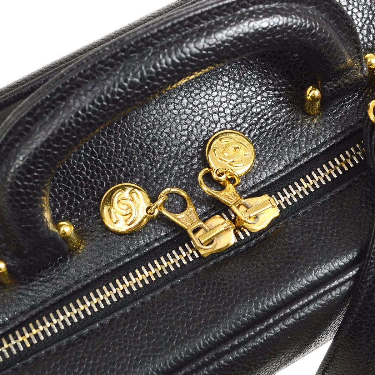 CHANEL 1996-1997 Lunch Box Vanity Medium Black Caviar AK38047k