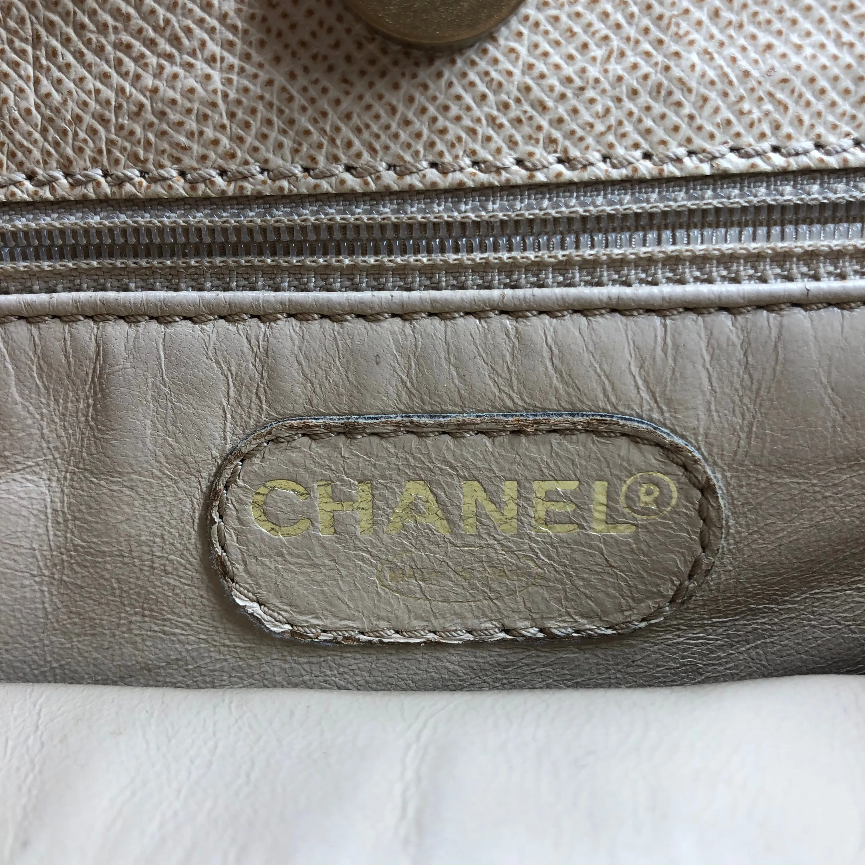 CHANEL   Bag -- Plain Leather CRM W [Designers] Design VINTAGE SHOPPER BAG