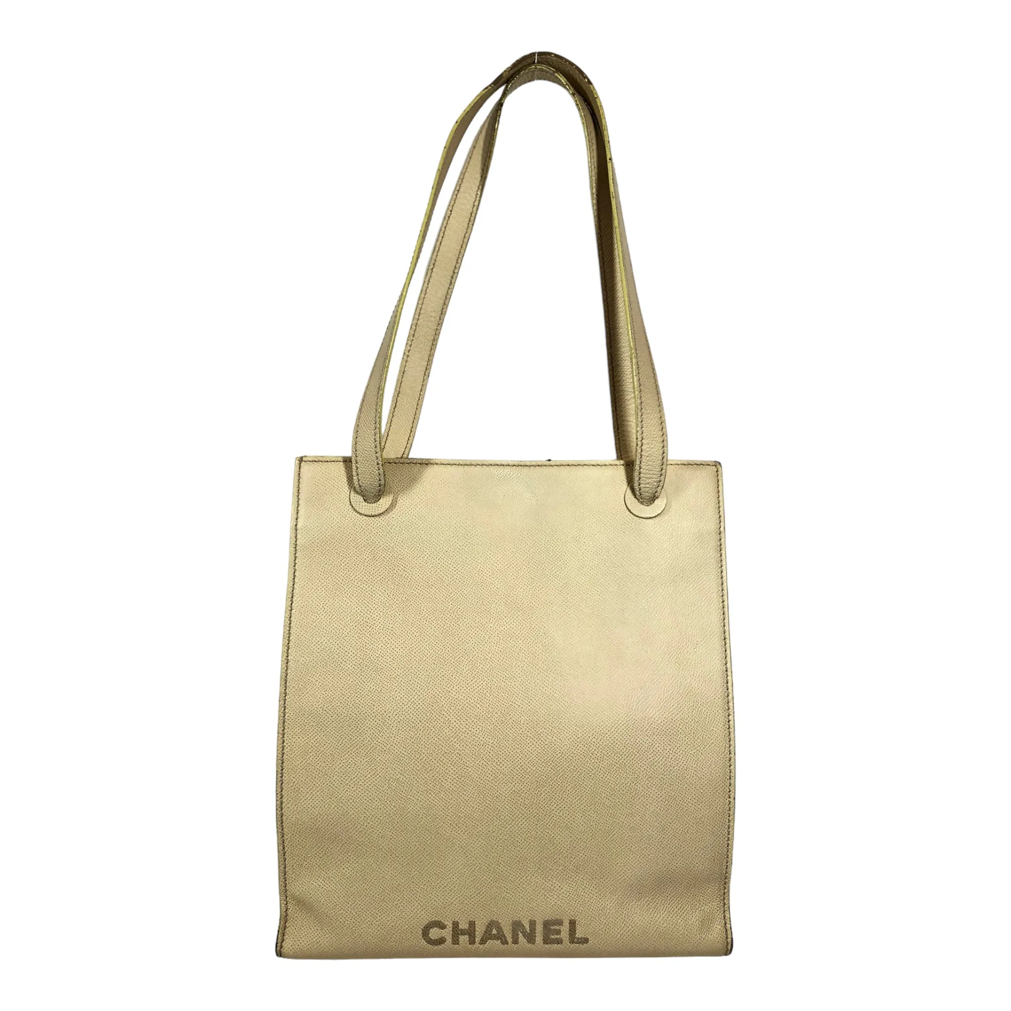 CHANEL   Bag -- Plain Leather CRM W [Designers] Design VINTAGE SHOPPER BAG
