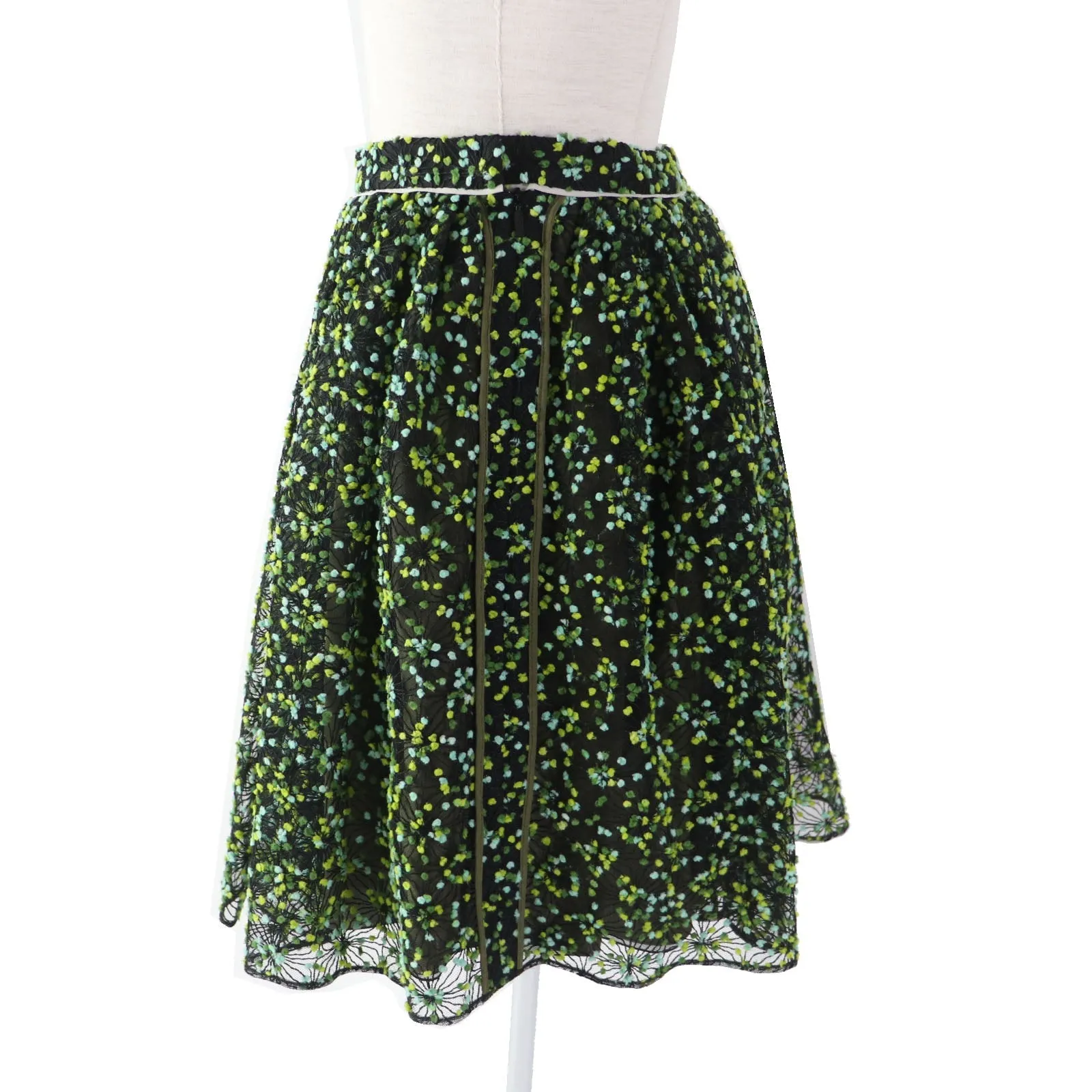 FENDI flare skirt FQ6560 Nylon Black green 36