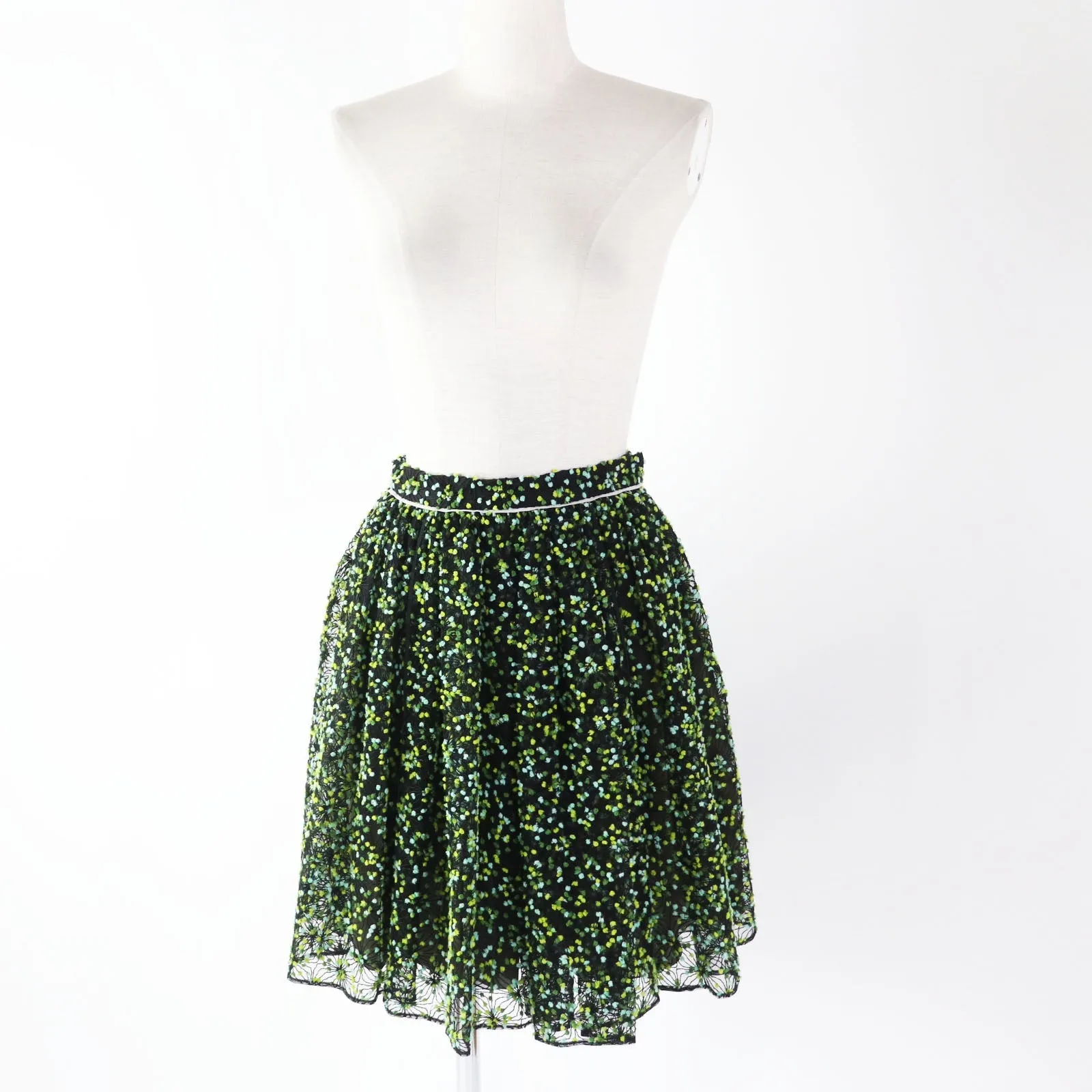 FENDI flare skirt FQ6560 Nylon Black green 36