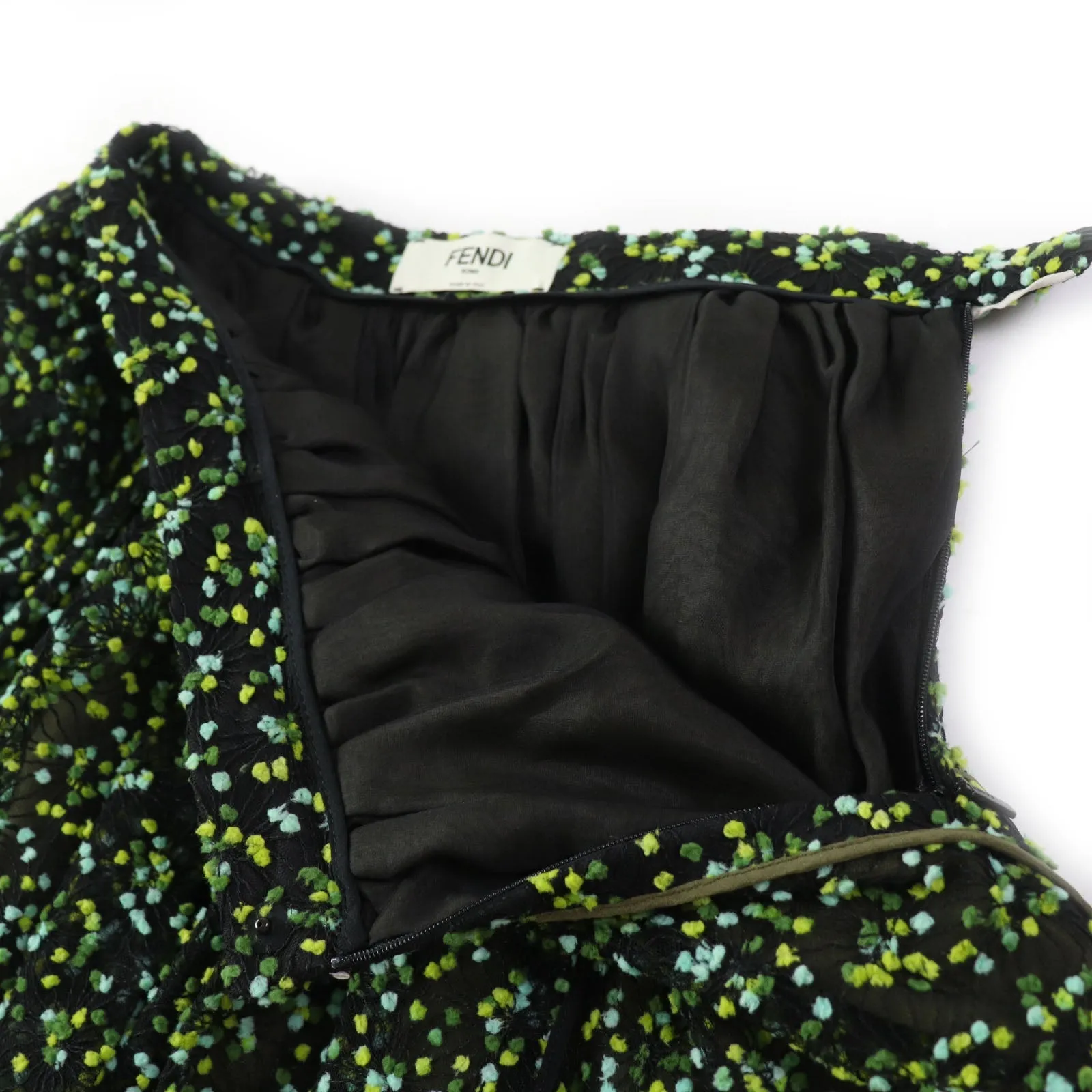 FENDI flare skirt FQ6560 Nylon Black green 36
