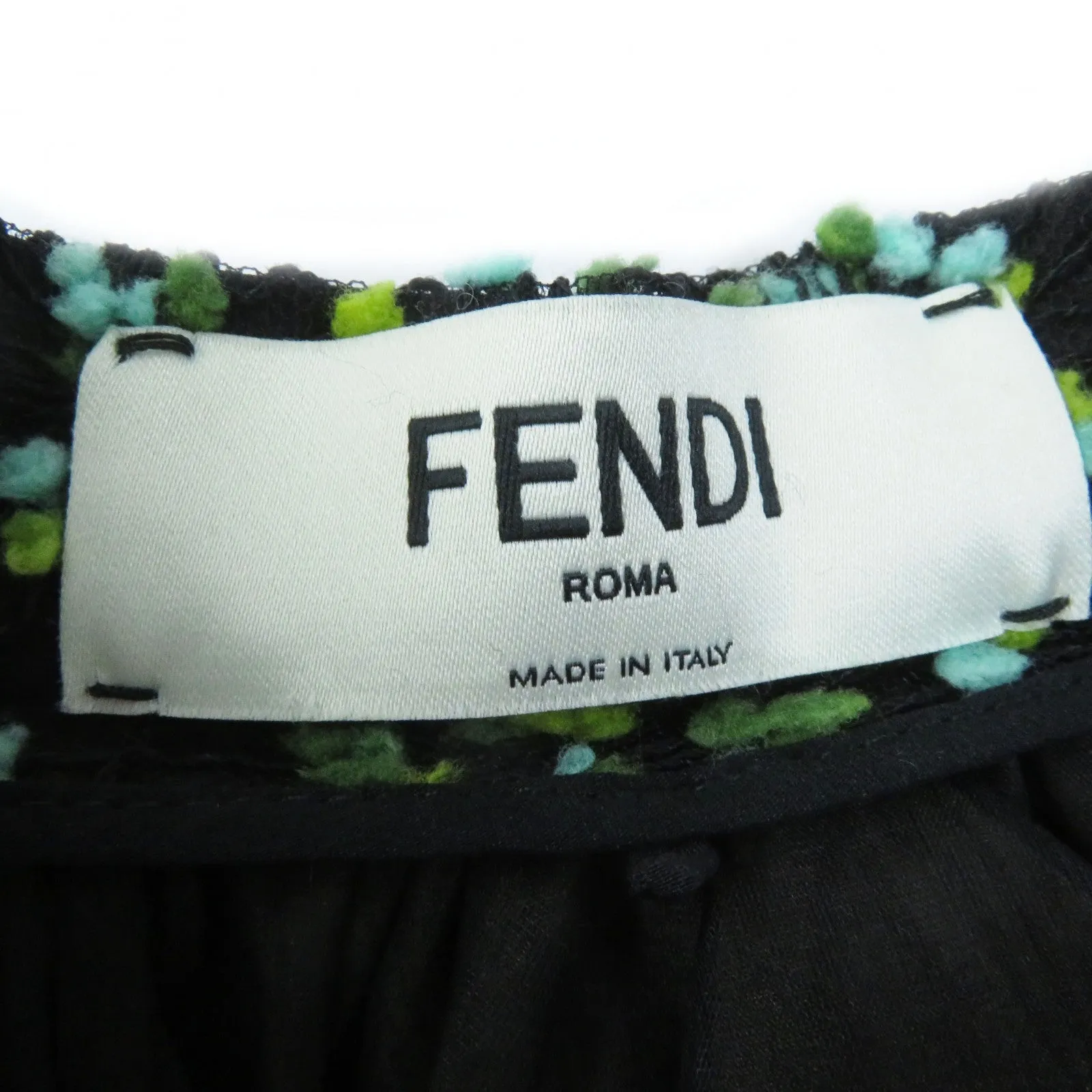 FENDI flare skirt FQ6560 Nylon Black green 36