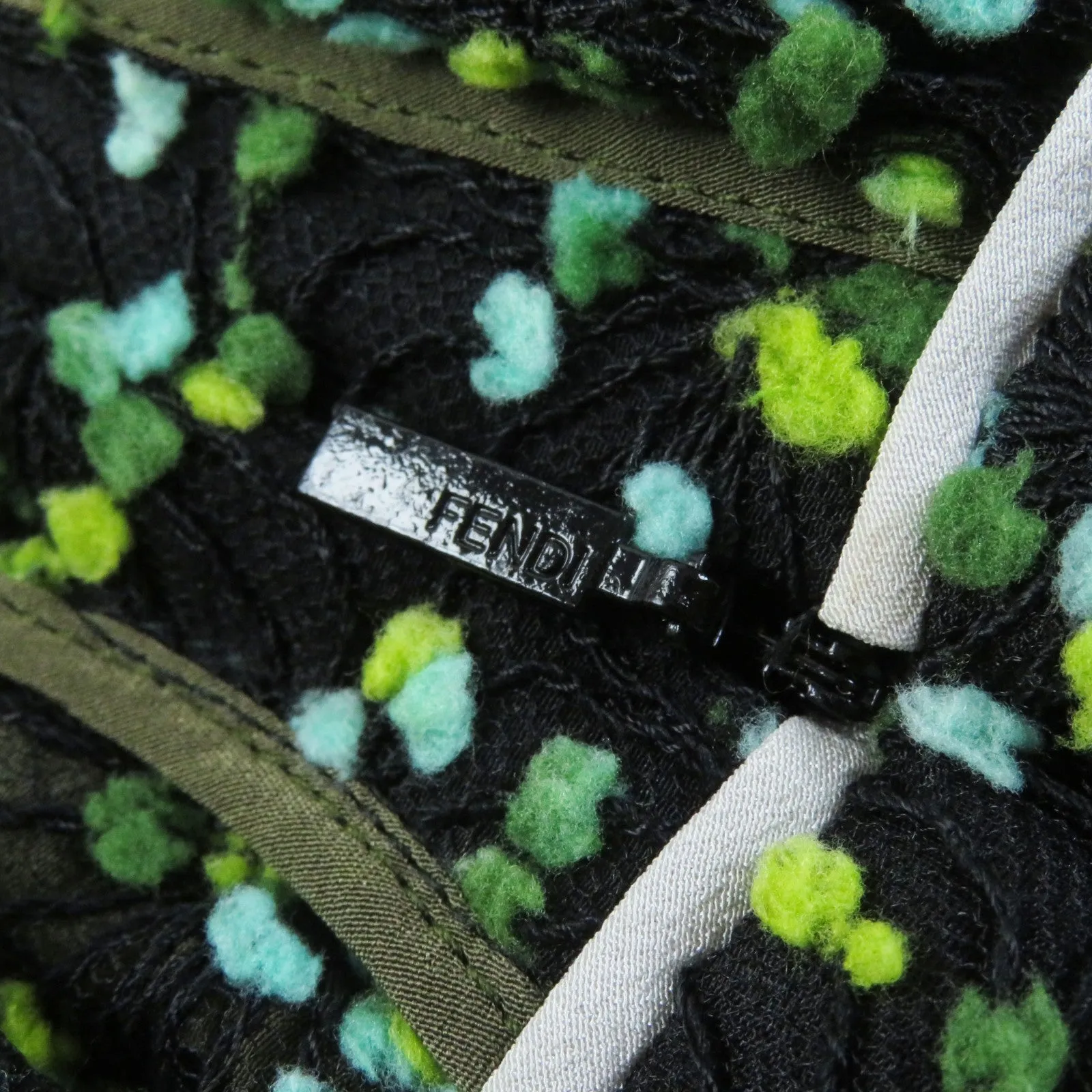 FENDI flare skirt FQ6560 Nylon Black green 36