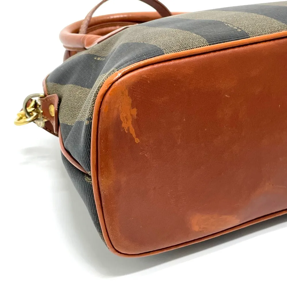 FENDI Handbag PVC / Leather Brown type Pecan Shoulder Women Used