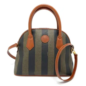 FENDI Handbag PVC / Leather Brown type Pecan Shoulder Women Used