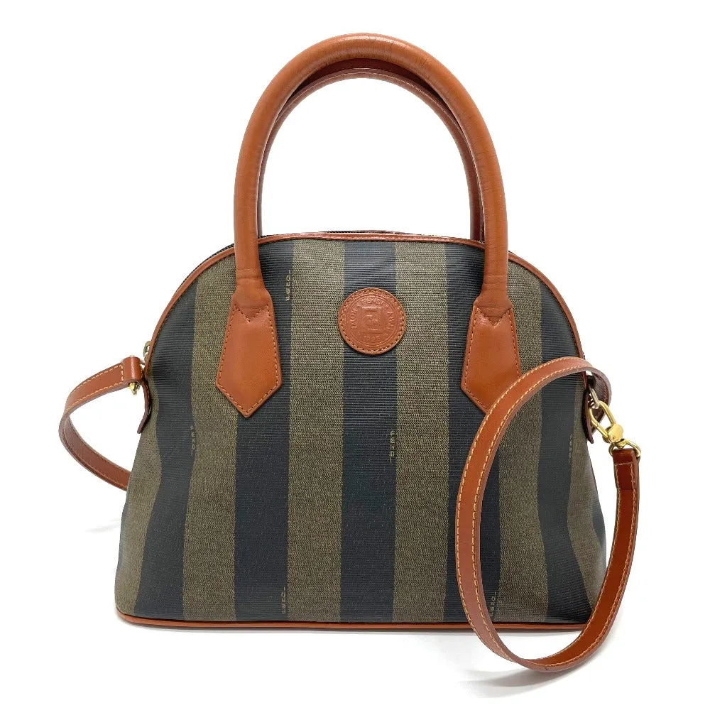 FENDI Handbag PVC / Leather Brown type Pecan Shoulder Women Used