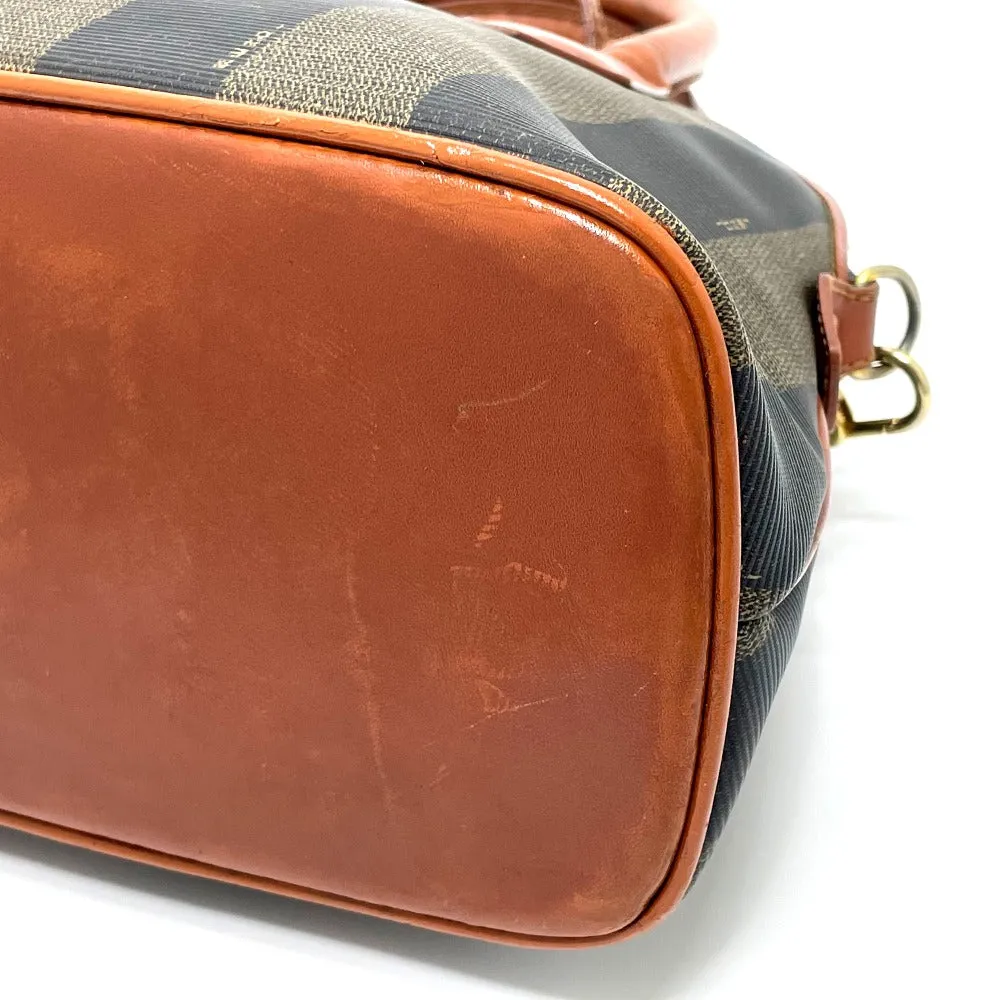 FENDI Handbag PVC / Leather Brown type Pecan Shoulder Women Used