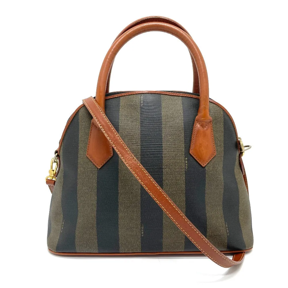 FENDI Handbag PVC / Leather Brown type Pecan Shoulder Women Used