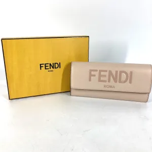 FENDI Long Wallet Purse 8M0251 leather beige Long wallet logo Women Used