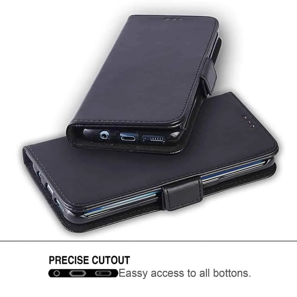 Galaxy S8 Plus Wallet Case Black Luxury Leather Protective Case