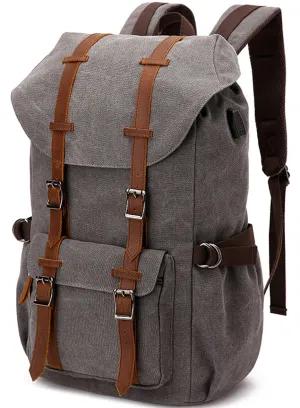 Laptop Outdoor Canvas Backpack With Charging