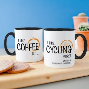 Personalised 'I Love Coffee But…' Cycling Mug