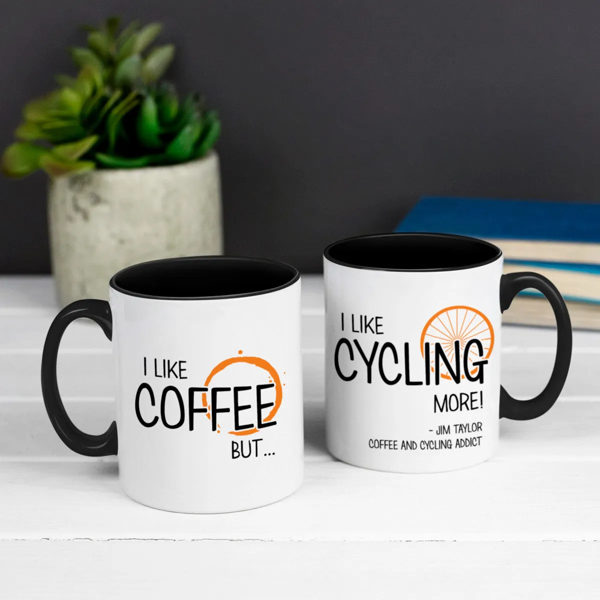 Personalised 'I Love Coffee But…' Cycling Mug