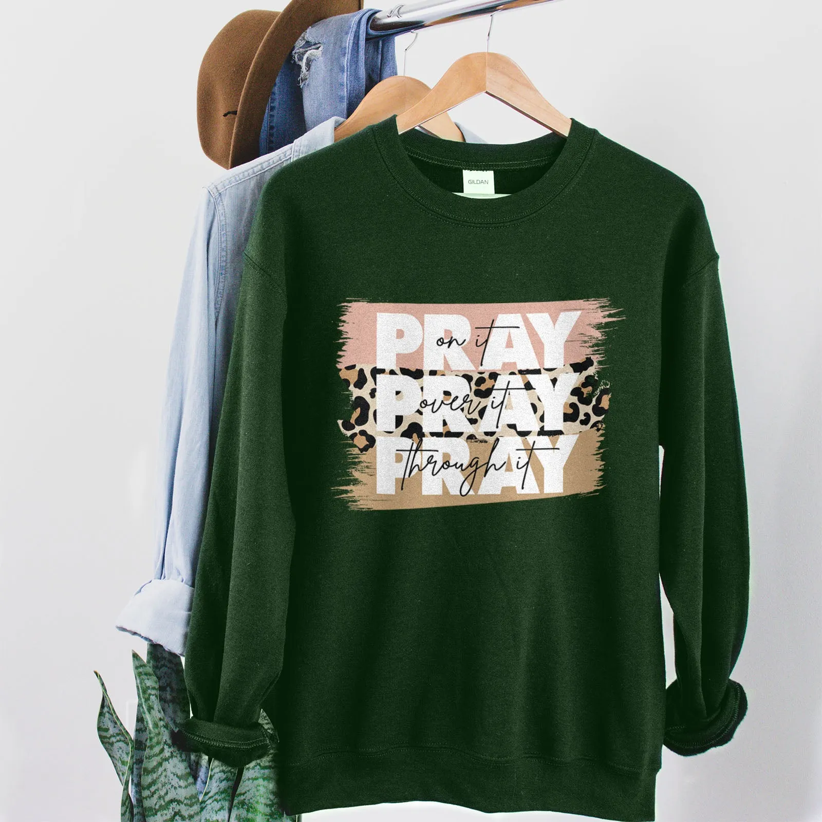 Pray on It Leopard Sweatshirt