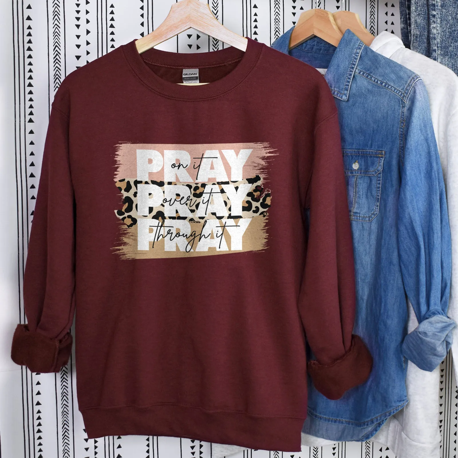 Pray on It Leopard Sweatshirt