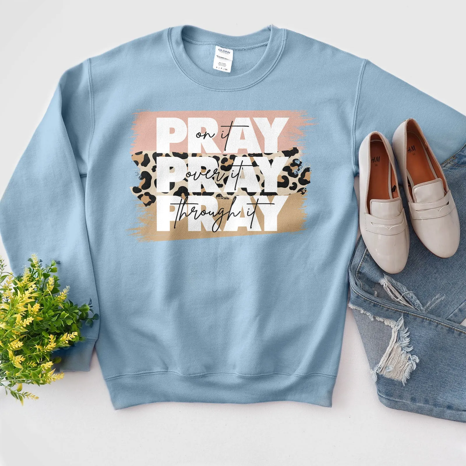 Pray on It Leopard Sweatshirt