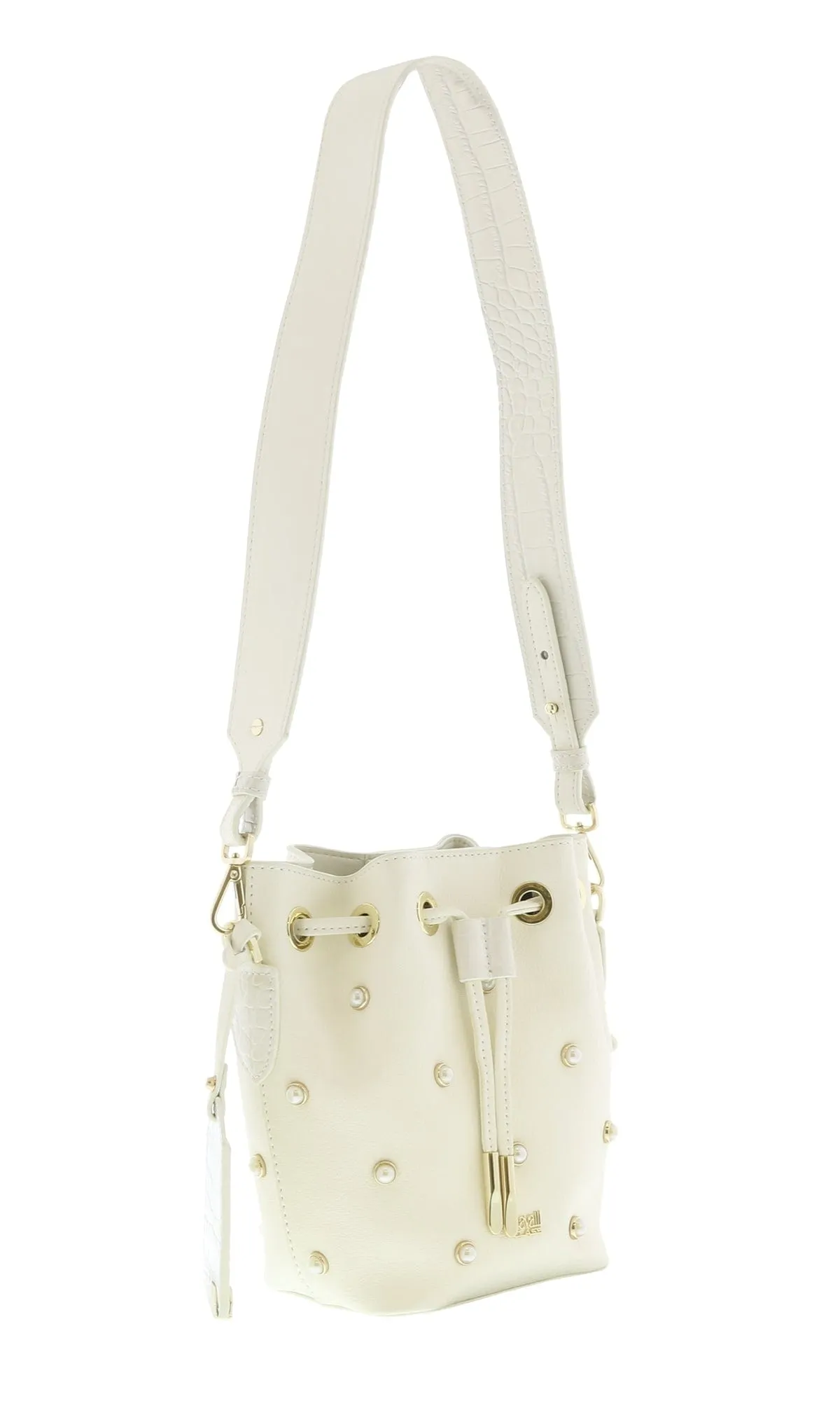 Roberto Cavalli HXLPBO 010 White Bucket Bag